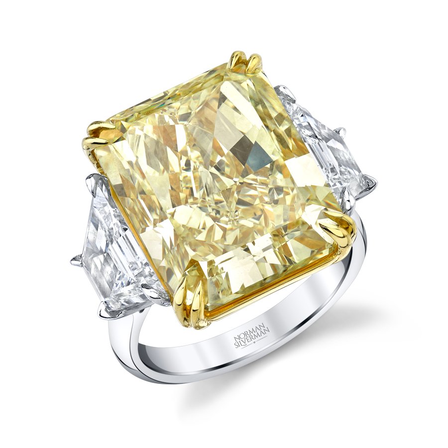 18.88 Carat Platinum Fancy Intense Yellow Diamond Ring - Chapel Hills Jewelry