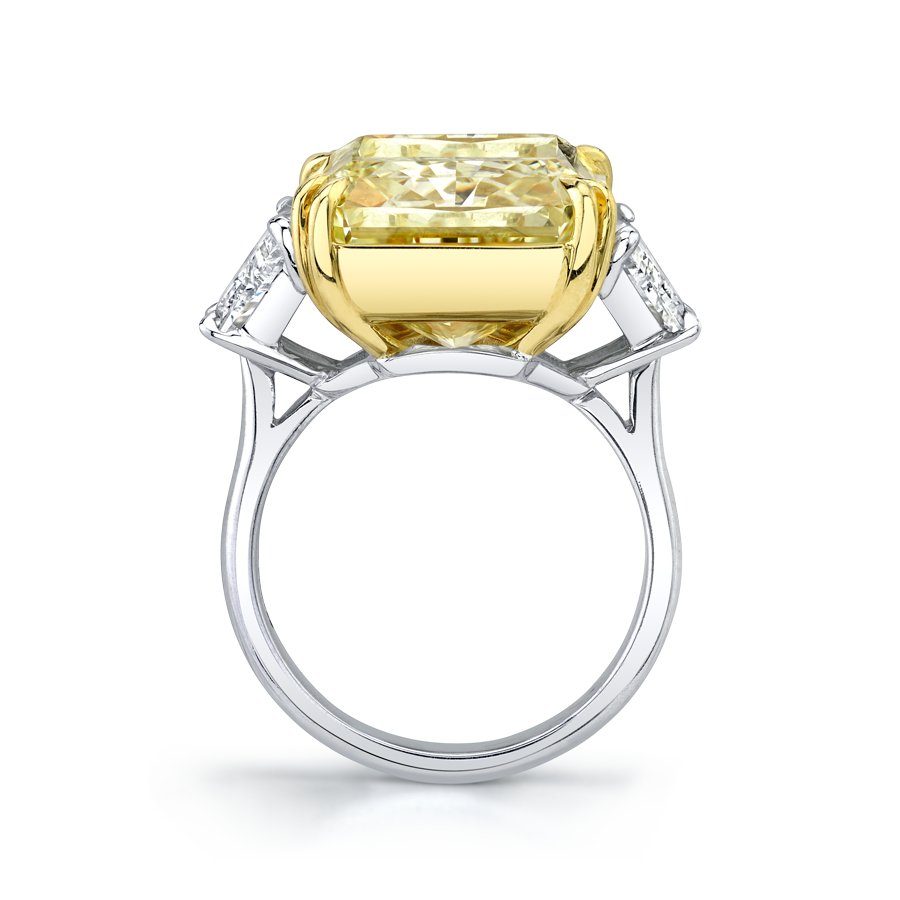 18.88 Carat Platinum Fancy Intense Yellow Diamond Ring - Chapel Hills Jewelry