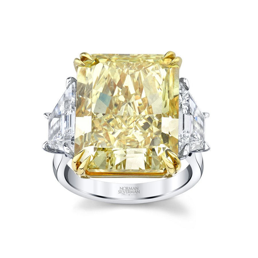 18.88 Carat Platinum Fancy Intense Yellow Diamond Ring - Chapel Hills Jewelry