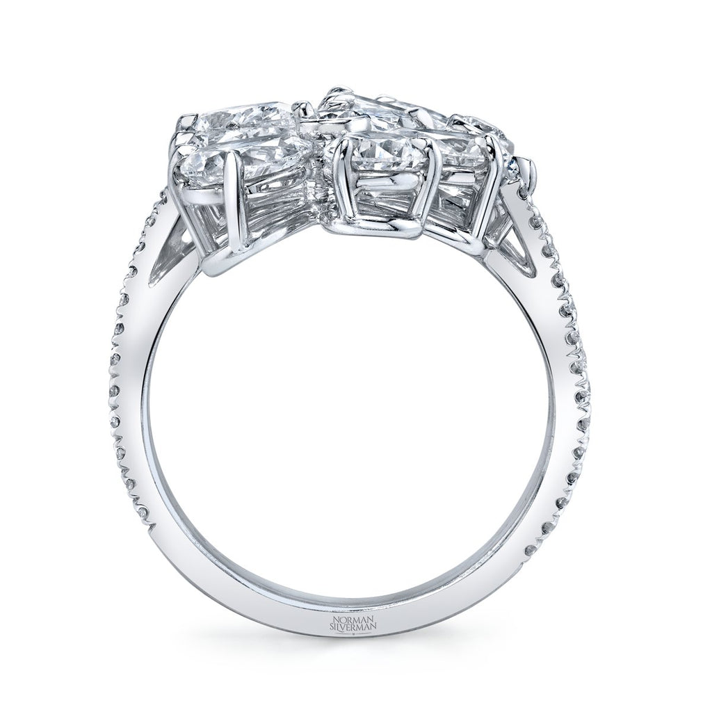 18k White Gold Floret Pavé Cocktail Ring - Chapel Hills Jewelry