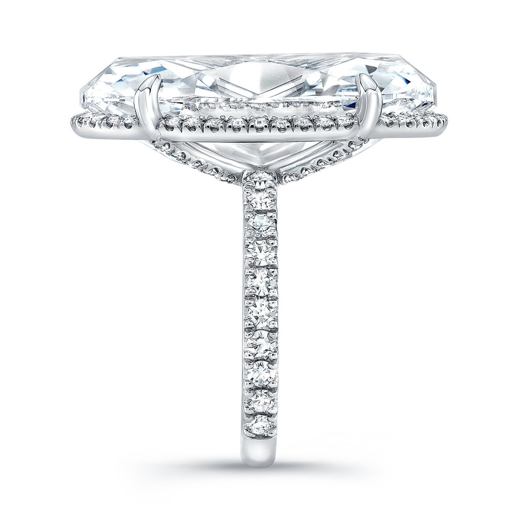 20.09 Carat Platinum Oval - cut Diamond Pavé Ring - Chapel Hills Jewelry