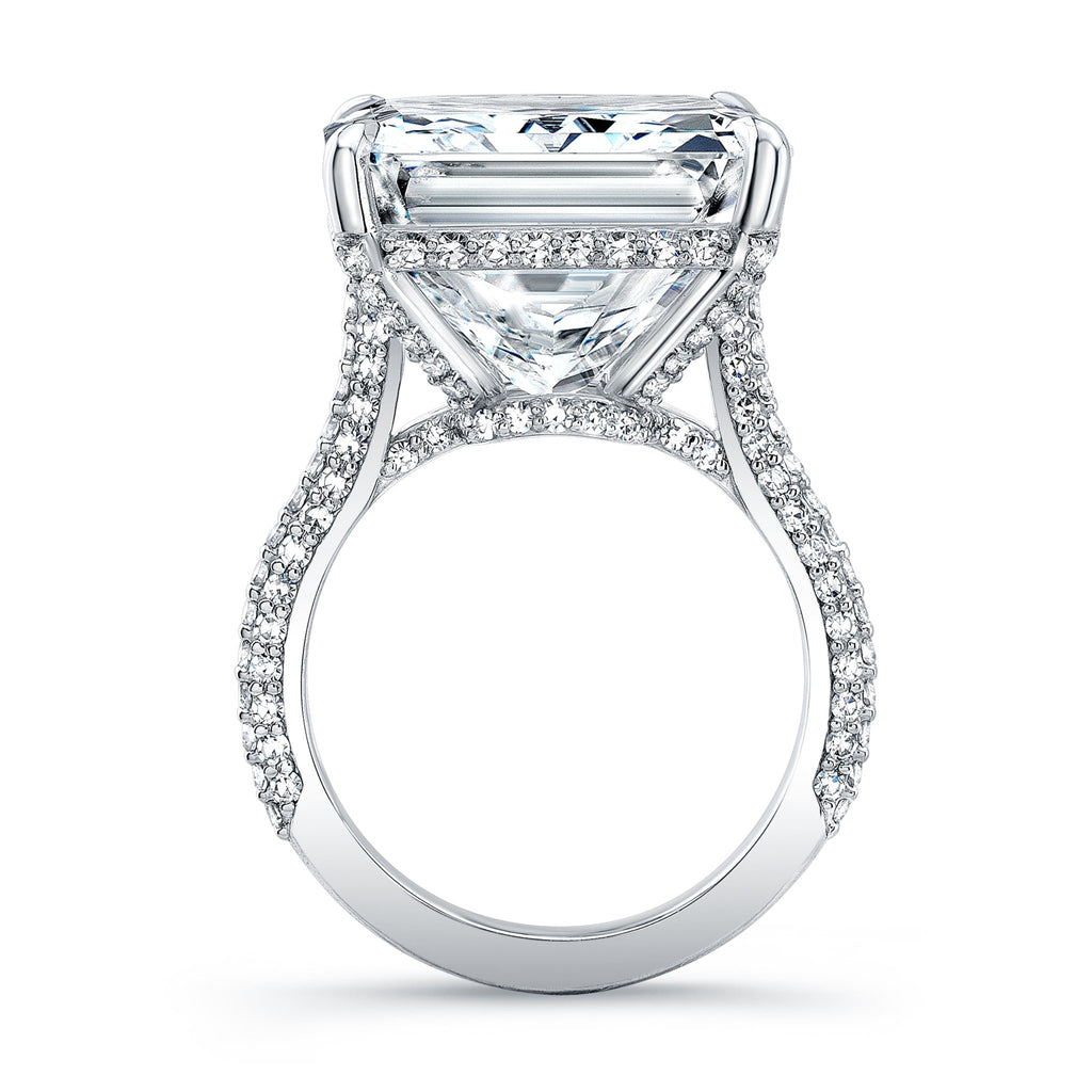 20.21 Carat Platinum Radiant - Cut Pavé Diamond Ring - Chapel Hills Jewelry