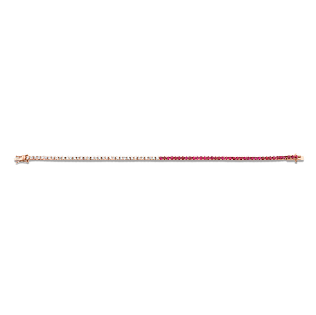 2.80 Carat 14k Rose Gold Straight Line Bracelet - Chapel Hills Jewelry