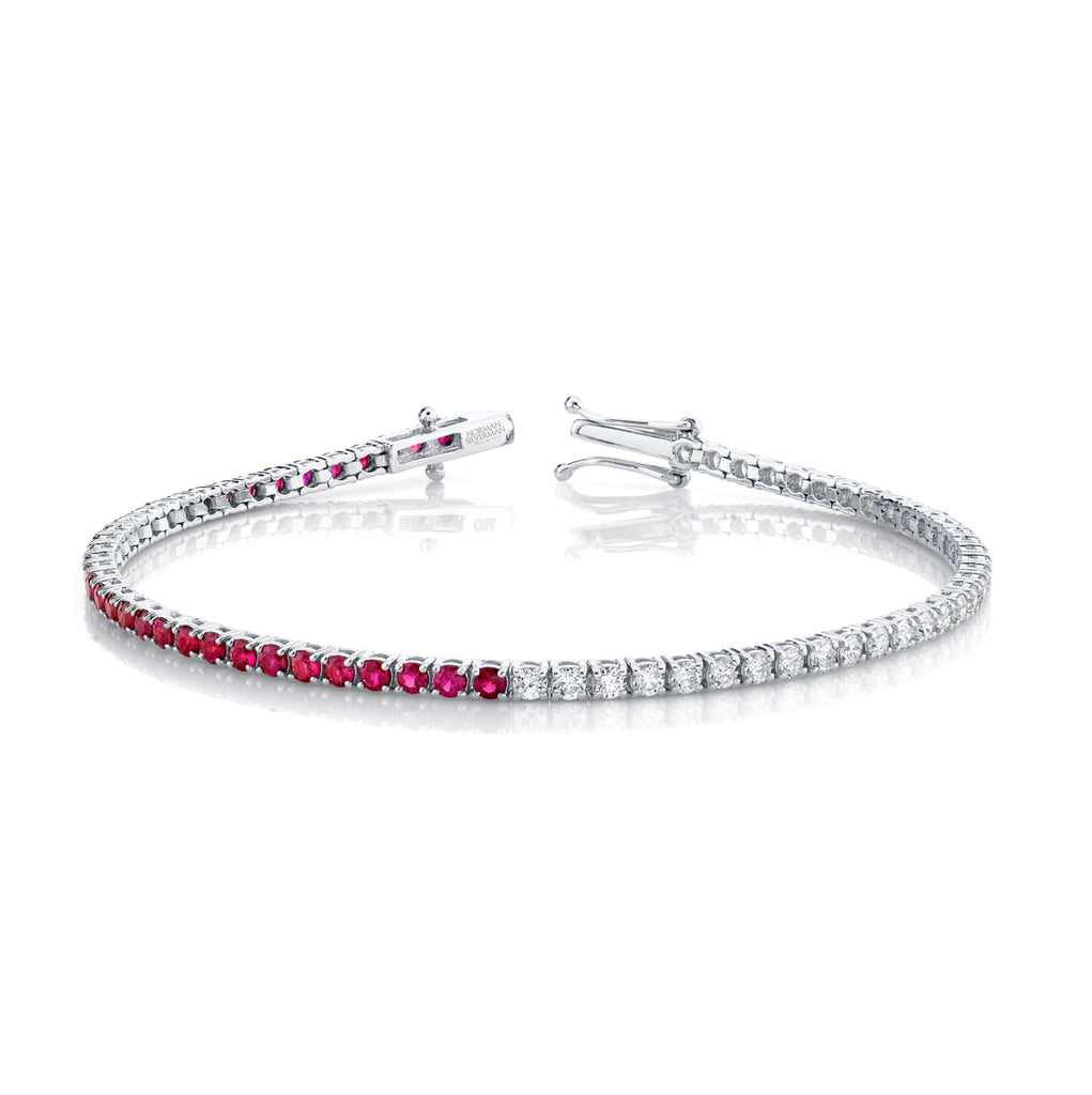 3.82 Carat 50/50 Ruby & Diamond Bracelet - Chapel Hills Jewelry