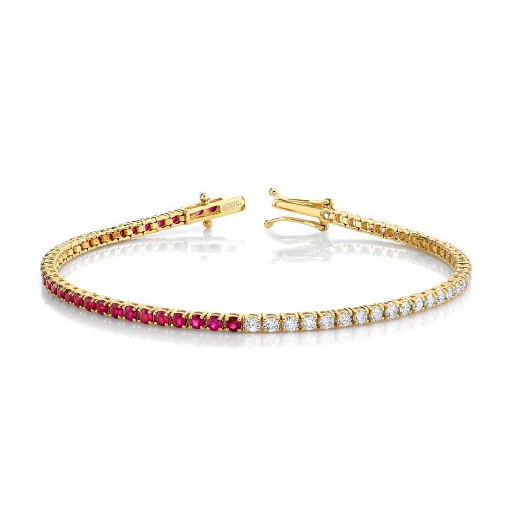 3.82 Carat 50/50 Ruby & Diamond Bracelet - Chapel Hills Jewelry