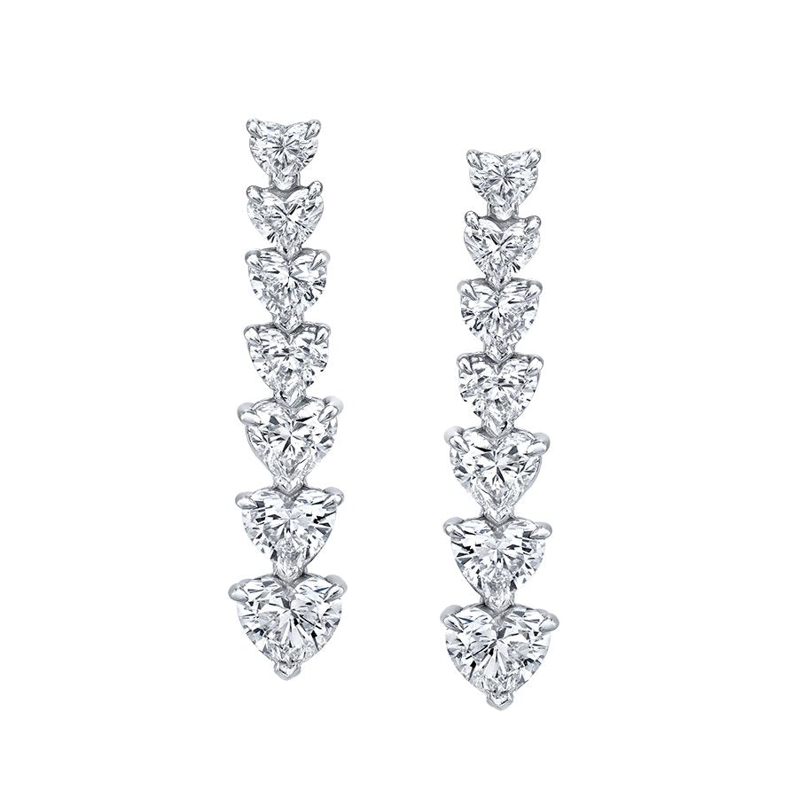 5 Carat Heart Shape Diamond Vine Dangle Earrings - Chapel Hills Jewelry