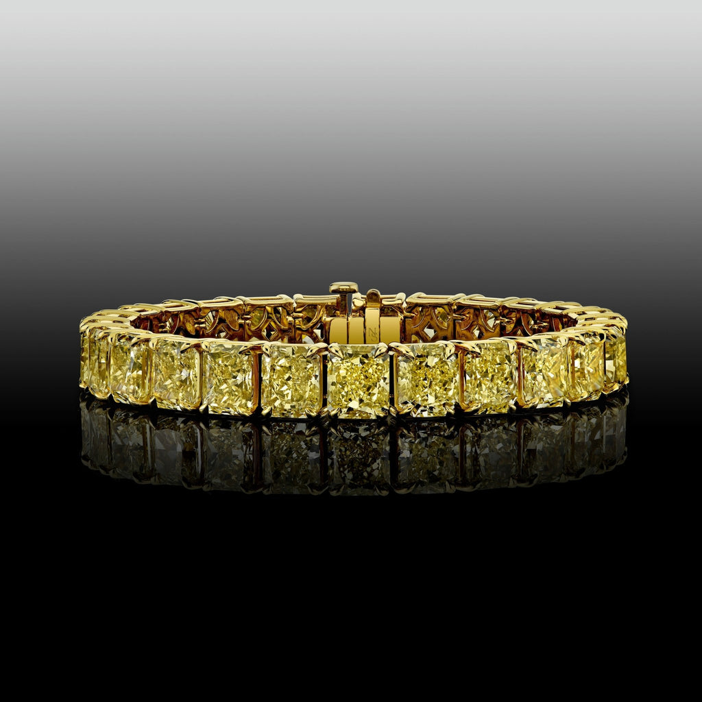 52 Carat Fancy Yellow Radiant Cut Diamond Bracelet - Chapel Hills Jewelry