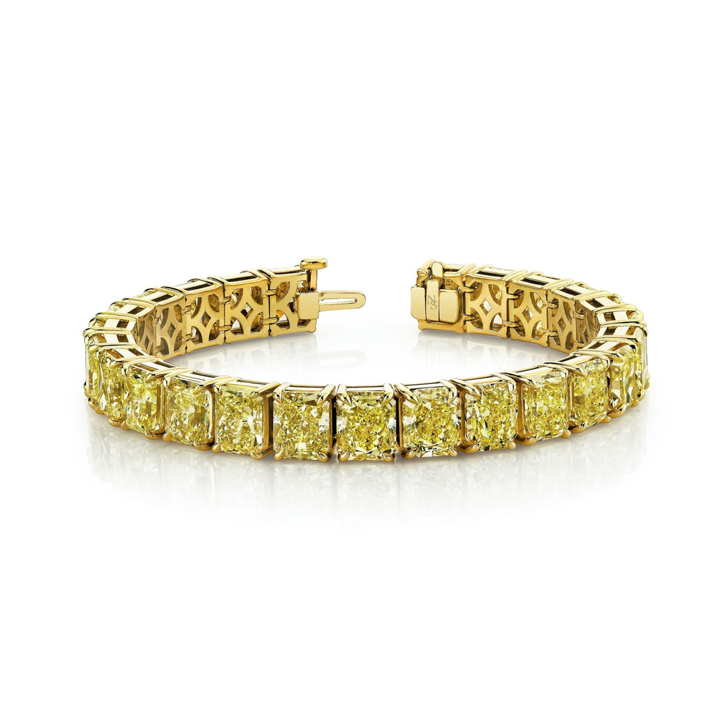 52 Carat Fancy Yellow Radiant Cut Diamond Bracelet - Chapel Hills Jewelry