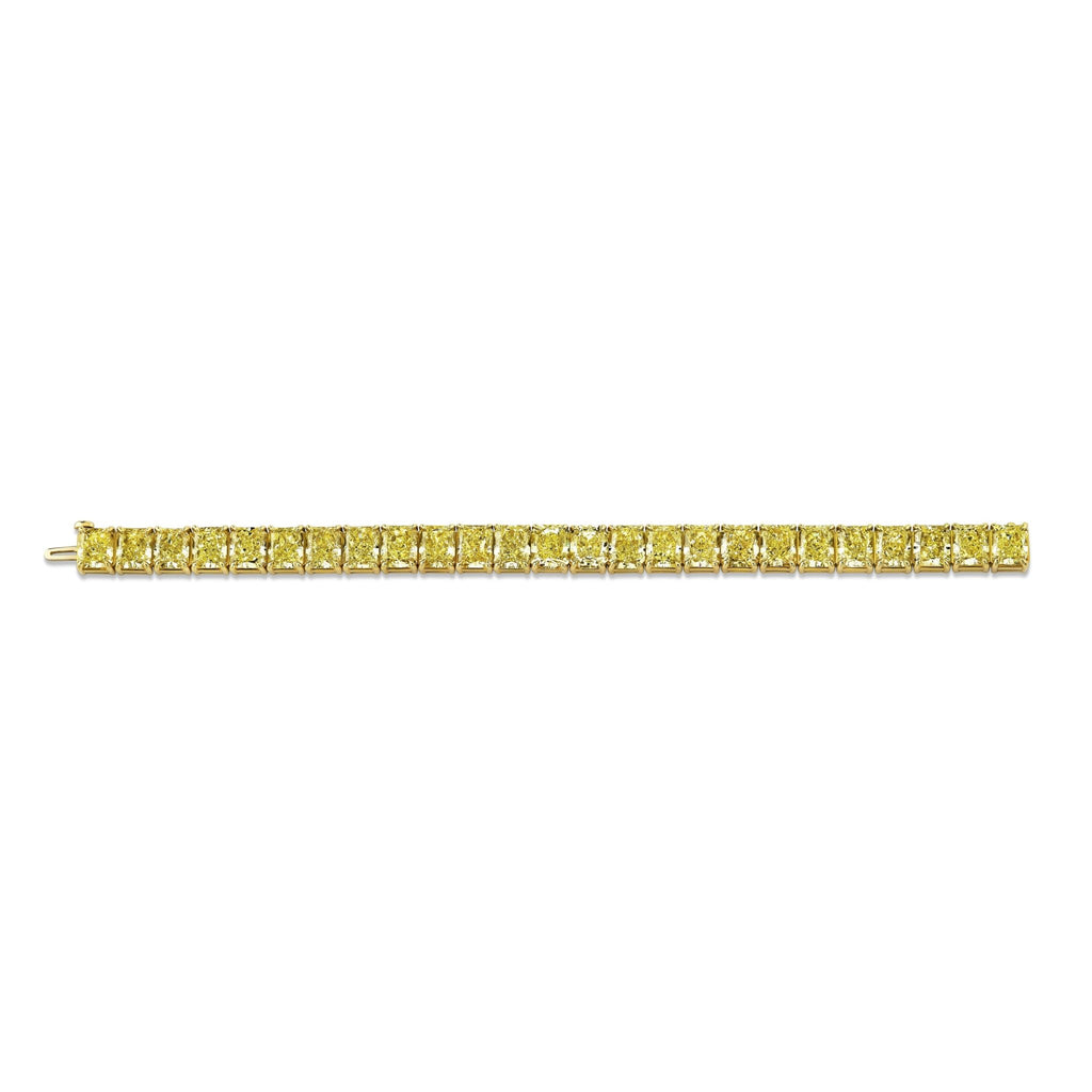 52 Carat Fancy Yellow Radiant Cut Diamond Bracelet - Chapel Hills Jewelry