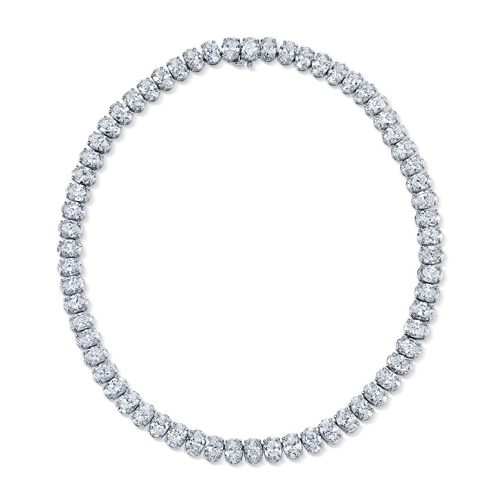 64.52 Carat East - West Oval - Cut Diamond Necklace - Chapel Hills Jewelry