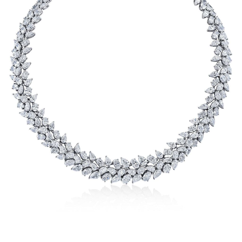 67.76 Carat Pear Shape and Oval Cut Diamonds Necklace - Chapel Hills Jewelry