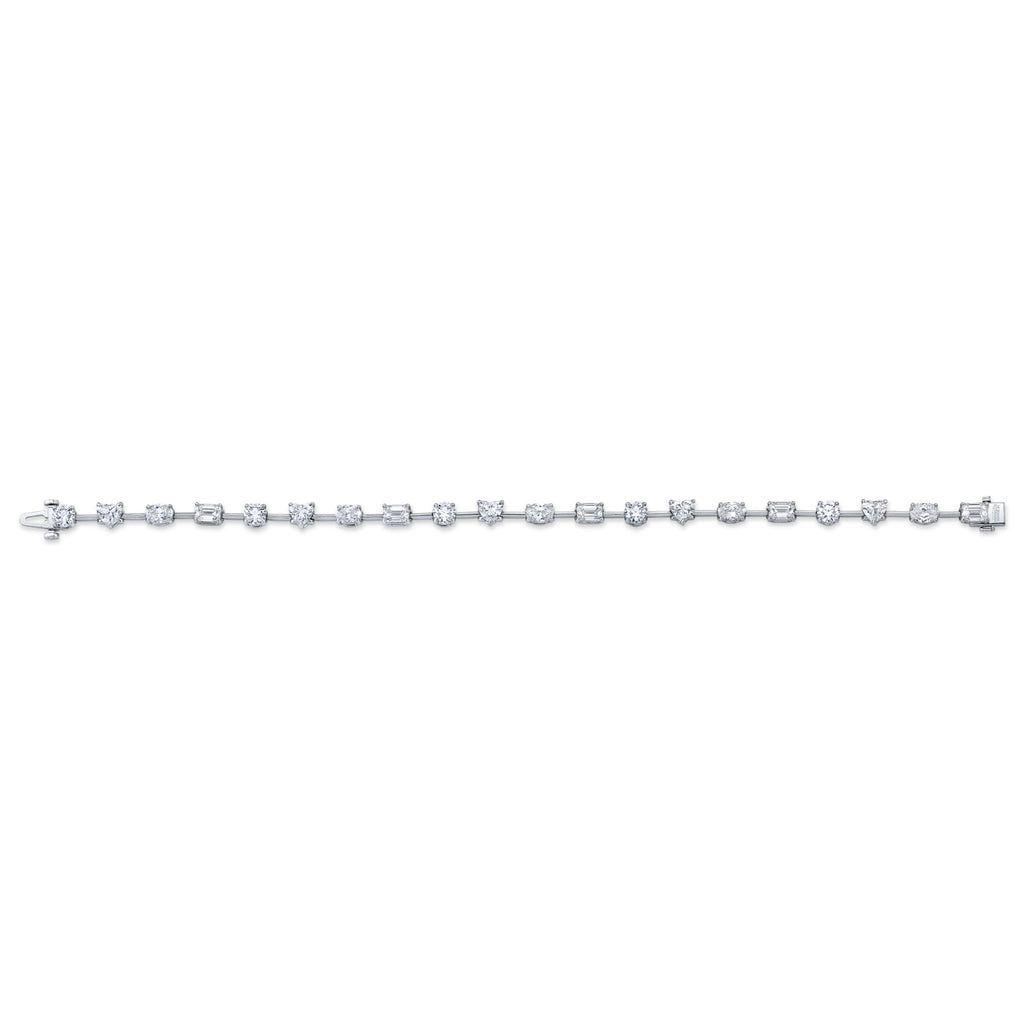 7.01 Carat 18k White Gold Fancy Shape Wire - Set Bracelet - Chapel Hills Jewelry