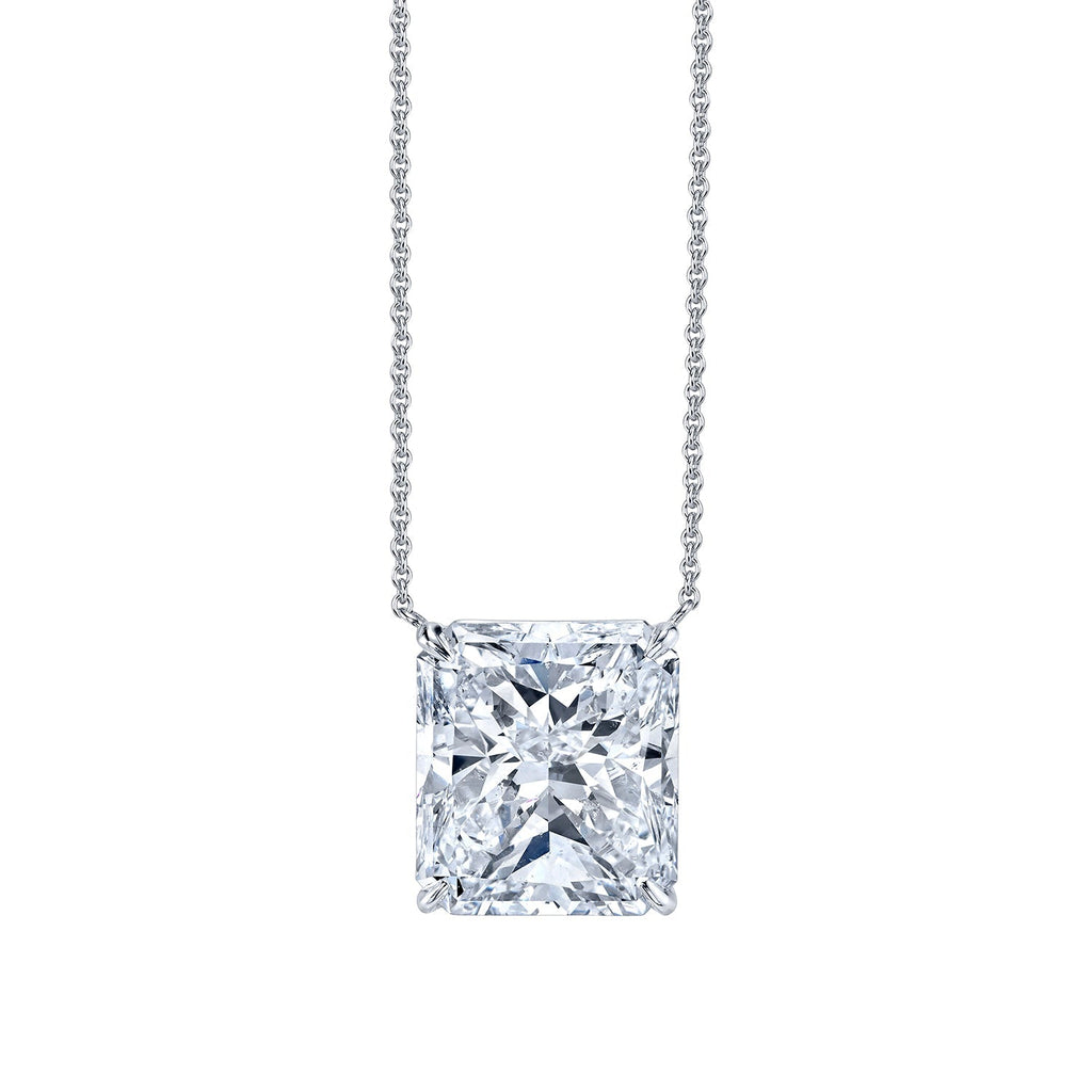 8 Carat Radiant Cut Diamond Platinum Pendant - Chapel Hills Jewelry