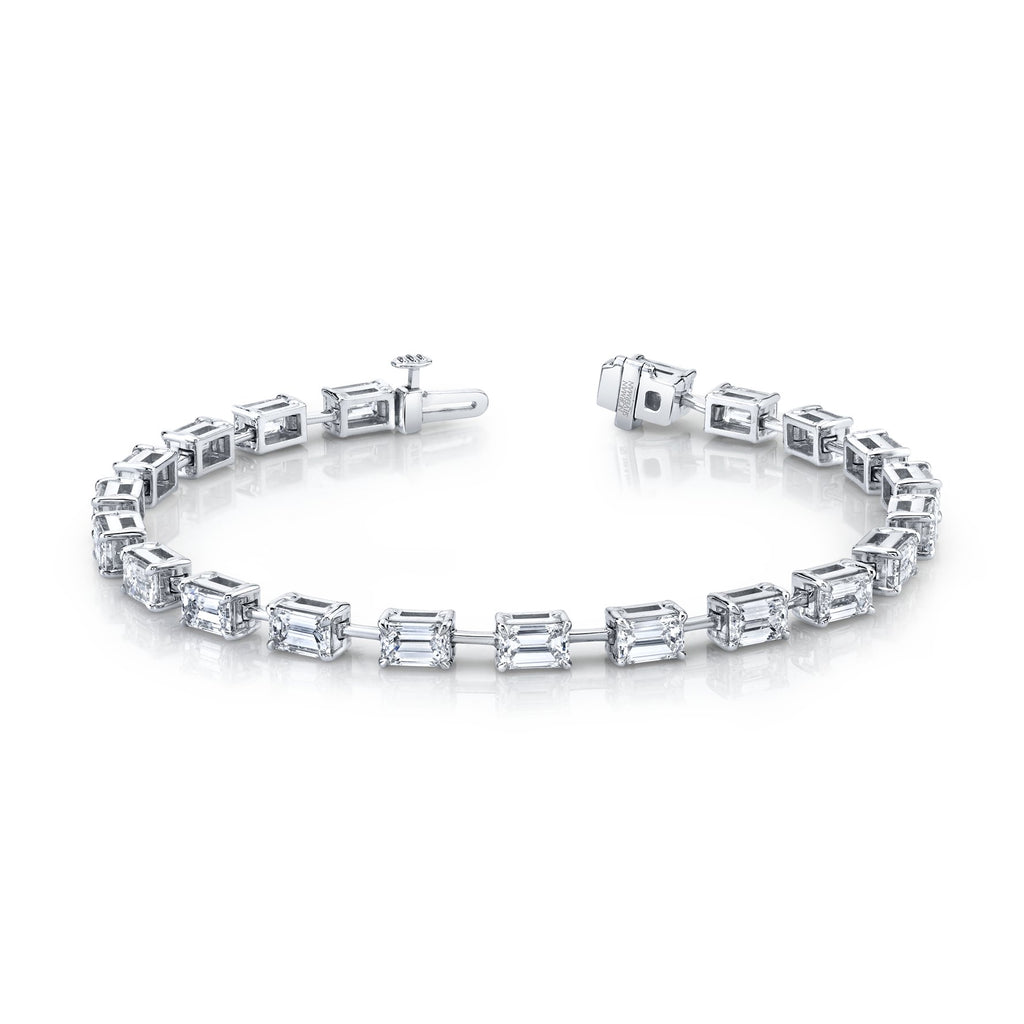 8.36 Carat 18k Emerald Cut Diamonds Straight Line Bracelet - Chapel Hills Jewelry