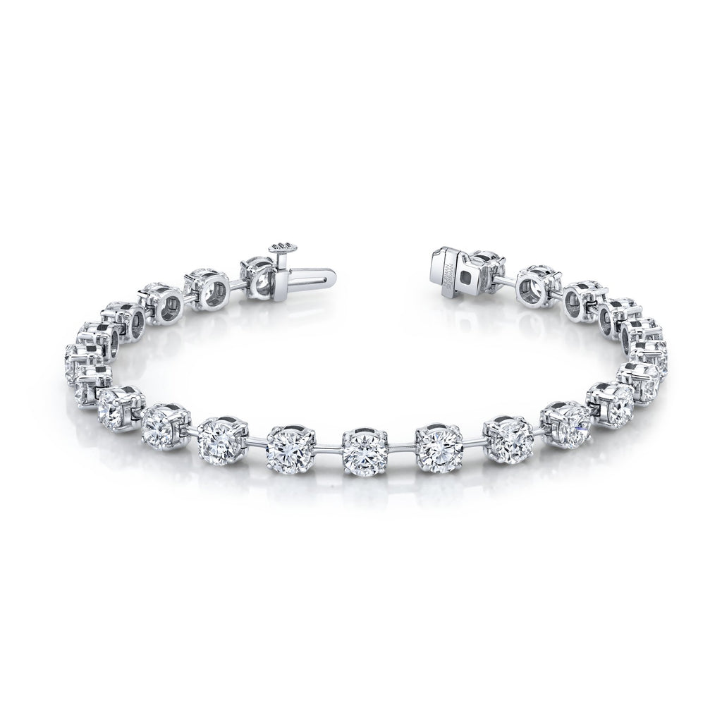 9.39 Carat 18k White Gold Straight Line Wire Set Bracelet - Chapel Hills Jewelry