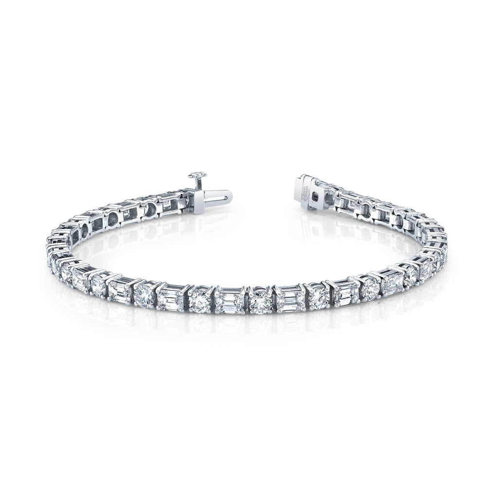 9.90 Carat 18k White Gold East - West Bracelet - Chapel Hills Jewelry