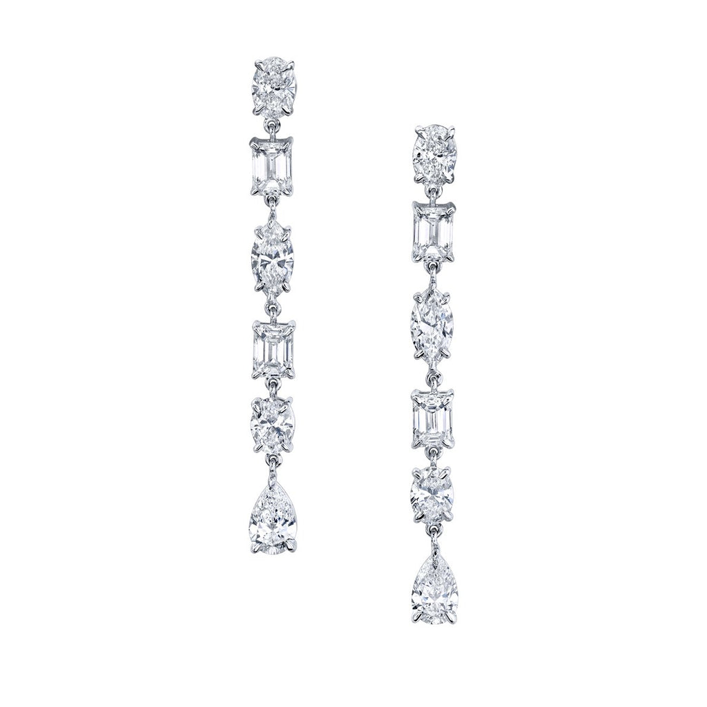 Alternating Shapes Diamond Dangle Earrings - Chapel Hills Jewelry