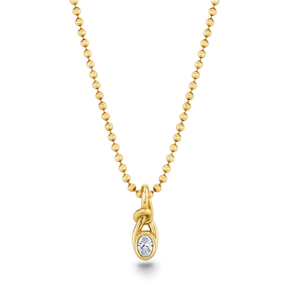 Bezel Shape Oval Knot Pendant with Ball Chain - Chapel Hills Jewelry