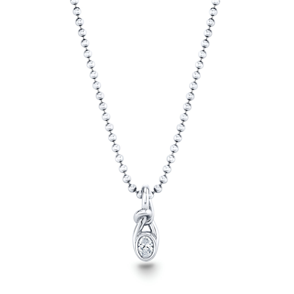 Bezel Shape Oval Knot Pendant with Ball Chain - Chapel Hills Jewelry