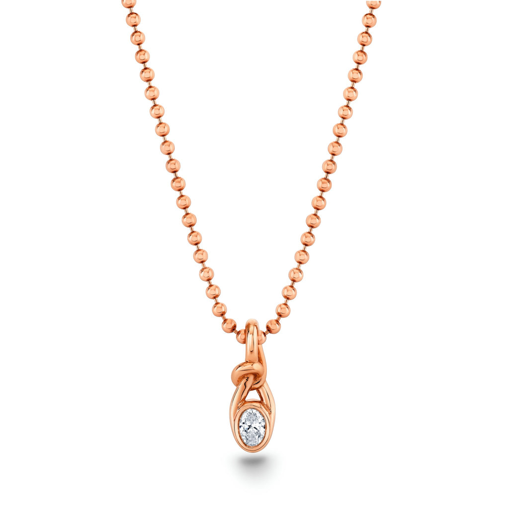 Bezel Shape Oval Knot Pendant with Ball Chain - Chapel Hills Jewelry