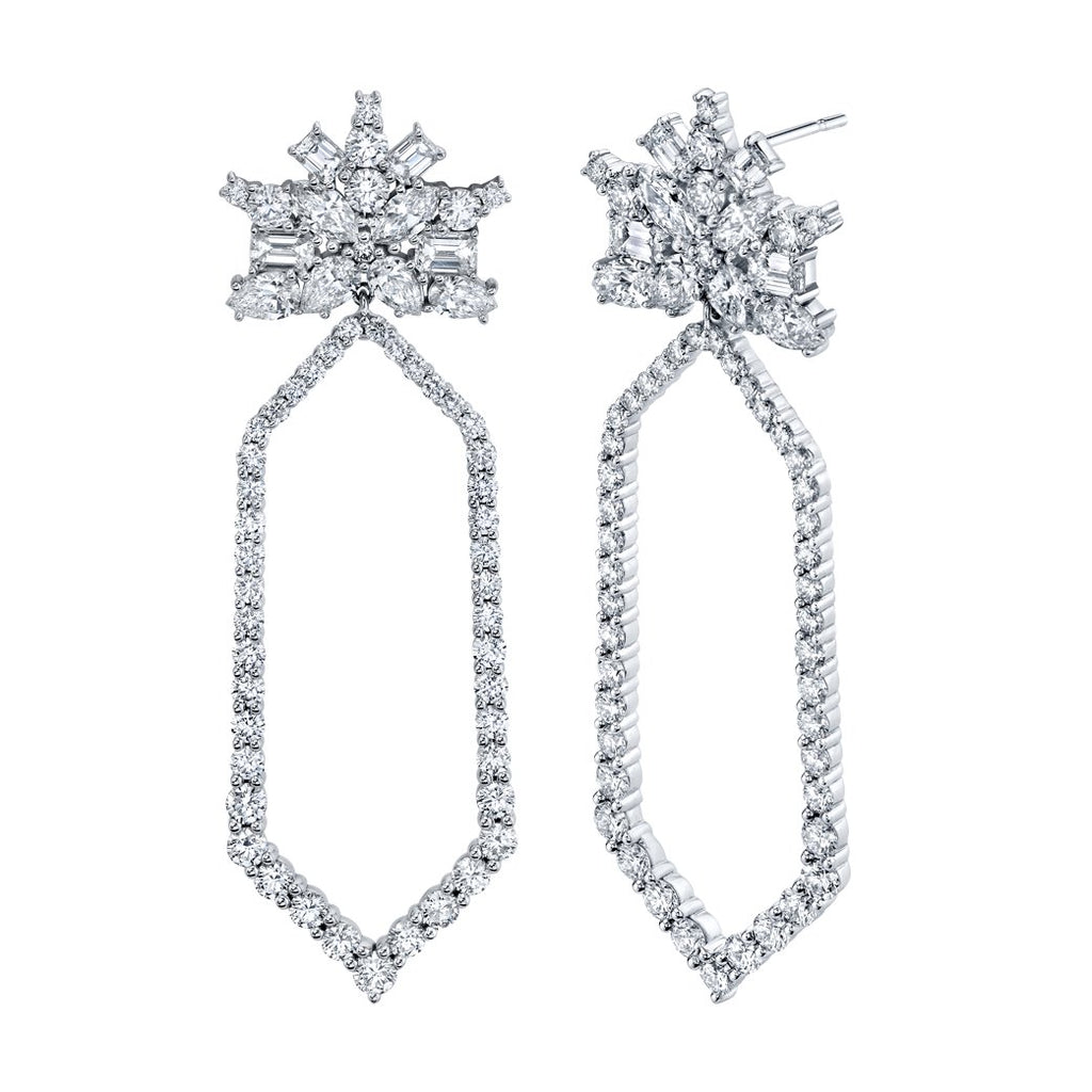 Contemporary Art Deco Diamond Earrings - Chapel Hills Jewelry