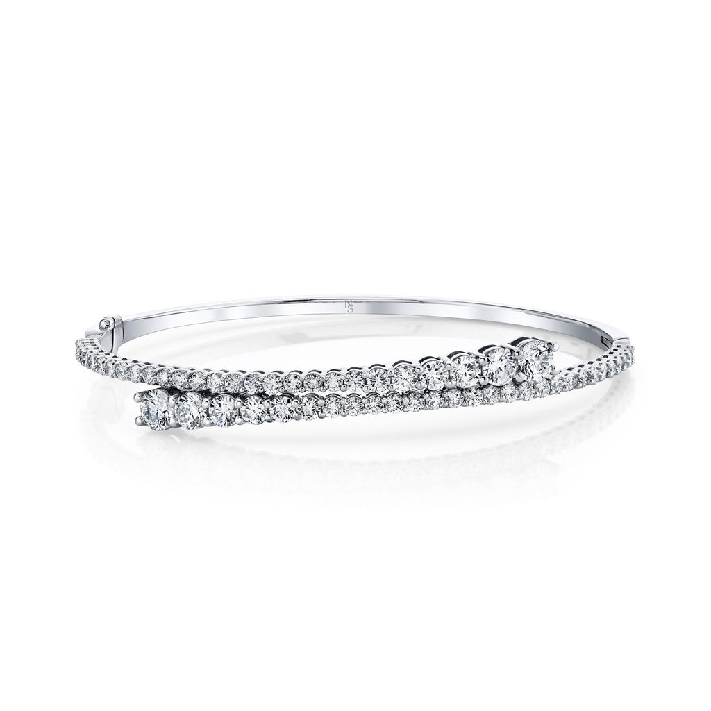 Diamond Bypass Bangle Bracelet - Chapel Hills Jewelry