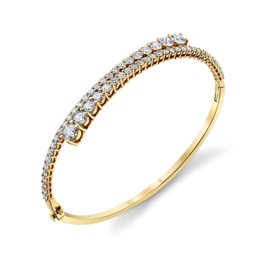 Diamond Bypass Bangle Bracelet - Chapel Hills Jewelry