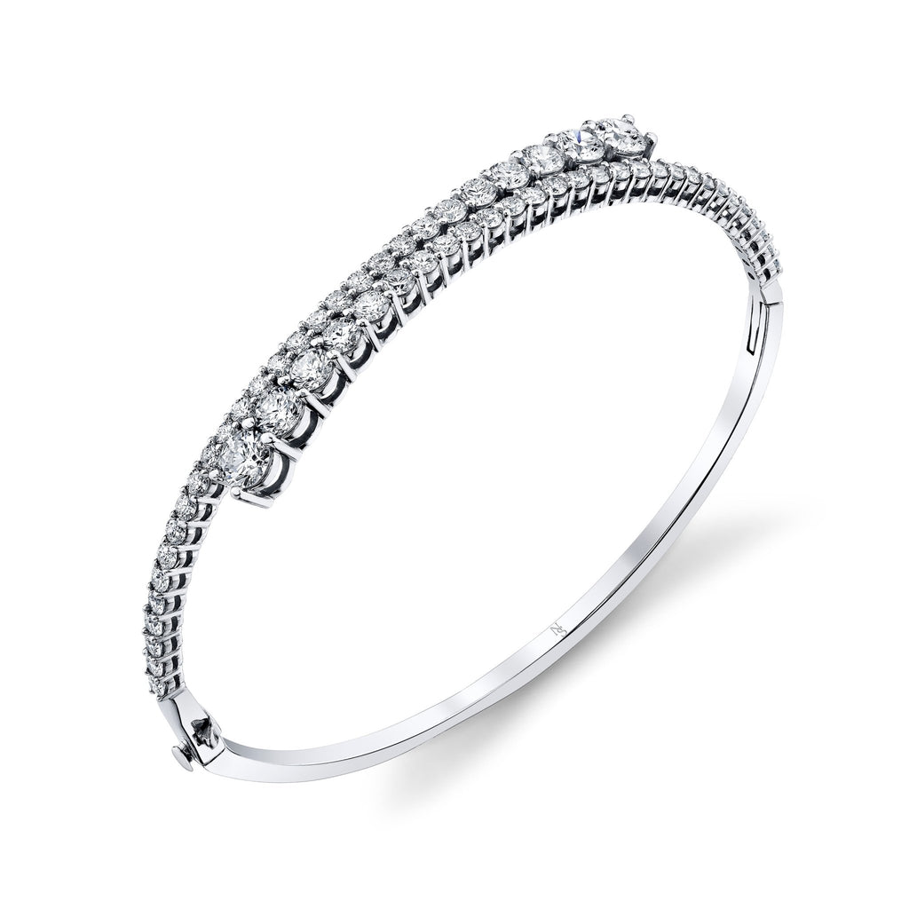 Diamond Bypass Bangle Bracelet - Chapel Hills Jewelry