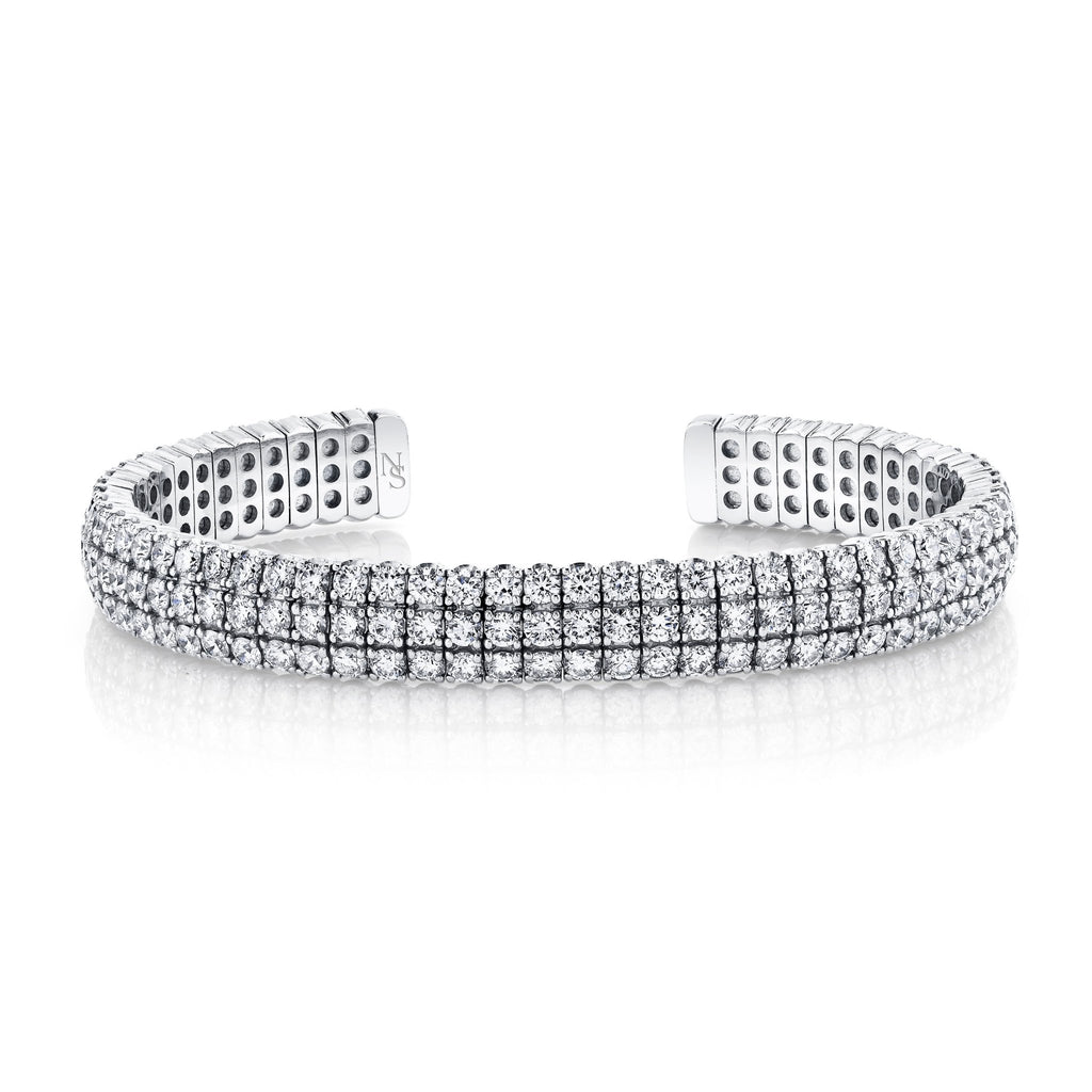 Diamond Cuff Bracelet in 18k White Gold - Chapel Hills Jewelry