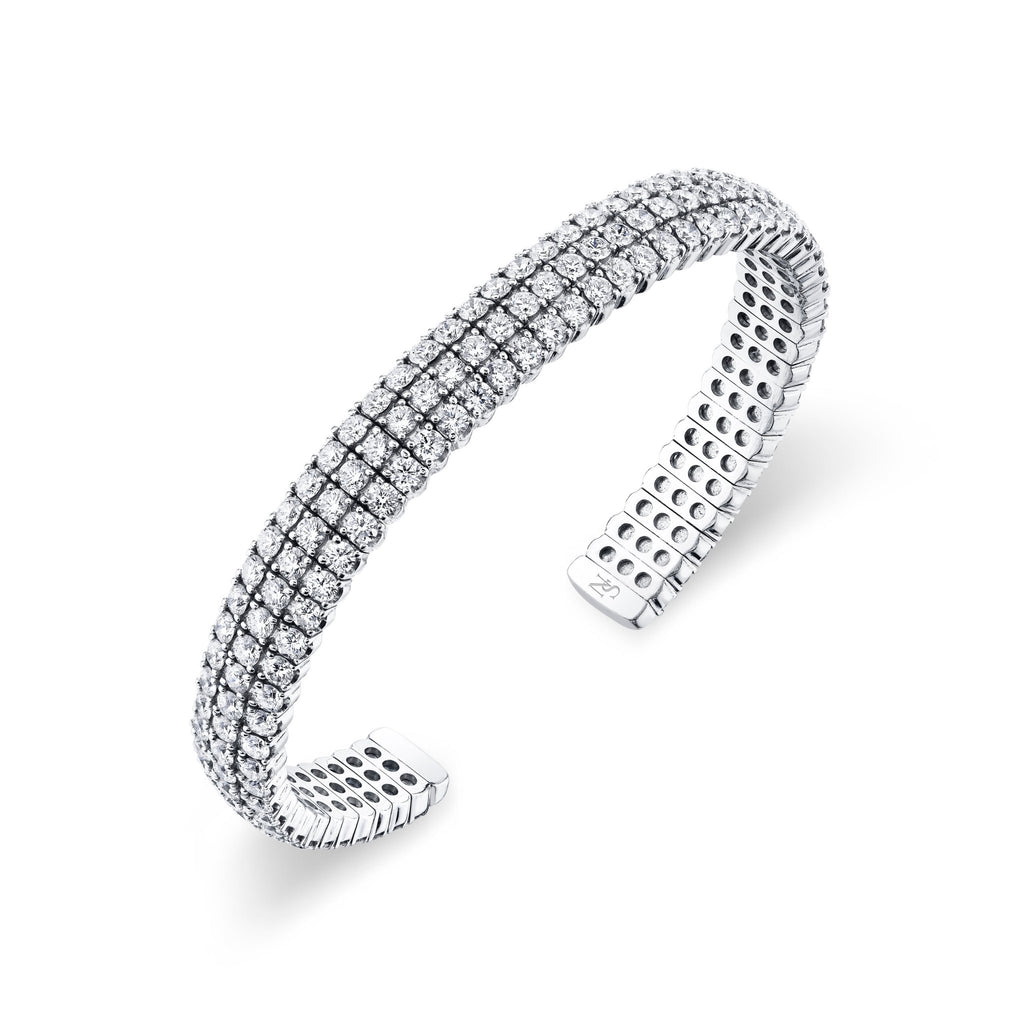 Diamond Cuff Bracelet in 18k White Gold - Chapel Hills Jewelry