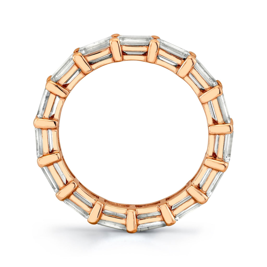 East West Emerald Cut Diamonds Eternity Band in 18k Rose Gold - Chapel Hills Jewelry