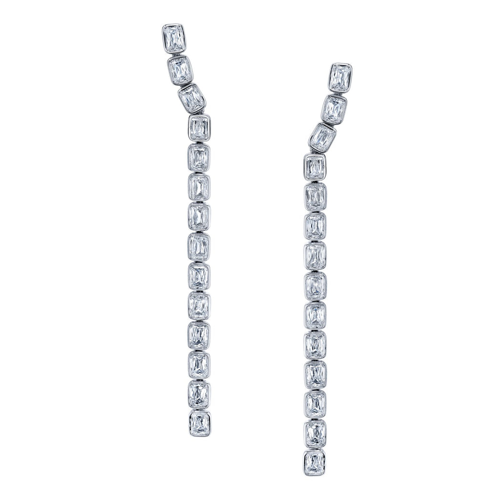 Emerald Cut Bezel Drop Earring - Chapel Hills Jewelry