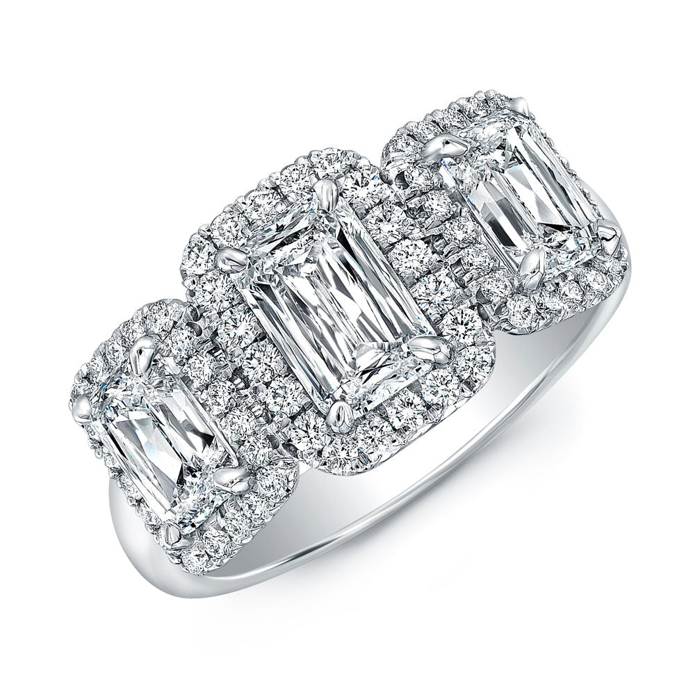 Emerald Cut Diamonds Pavé Platinum Setting - Chapel Hills Jewelry