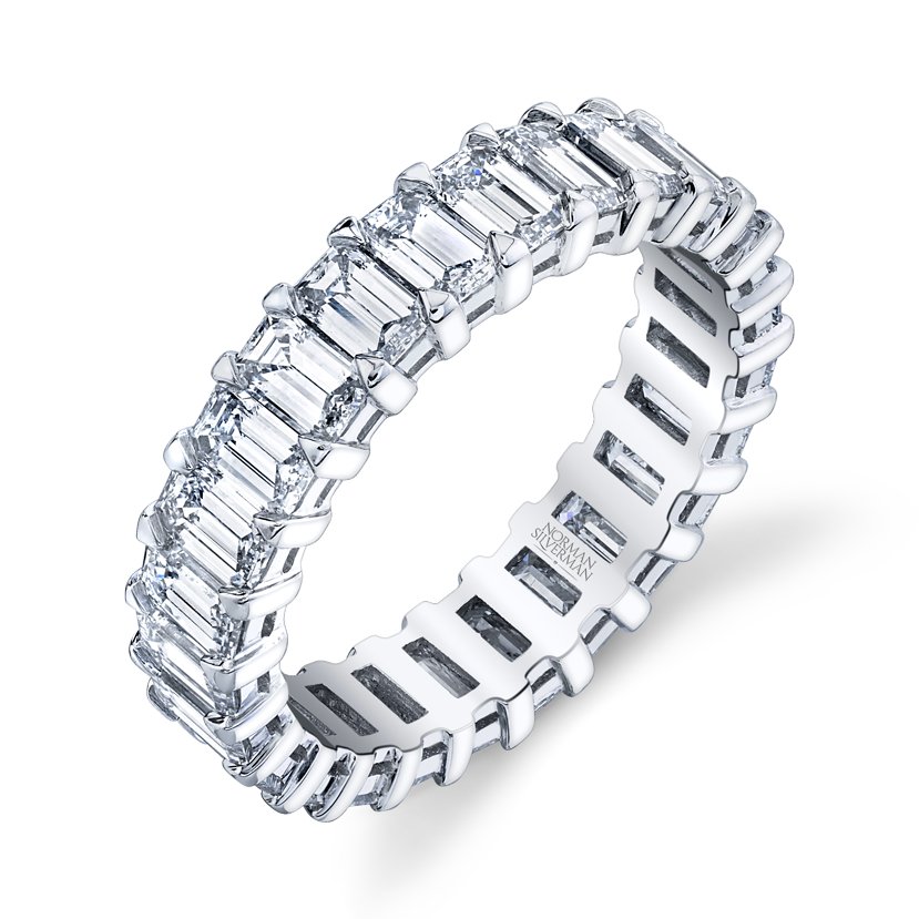 Emerald Cut Platinum Eternity Band - Chapel Hills Jewelry