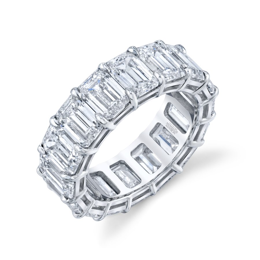 Emerald Cut Platinum Eternity Band - Chapel Hills Jewelry