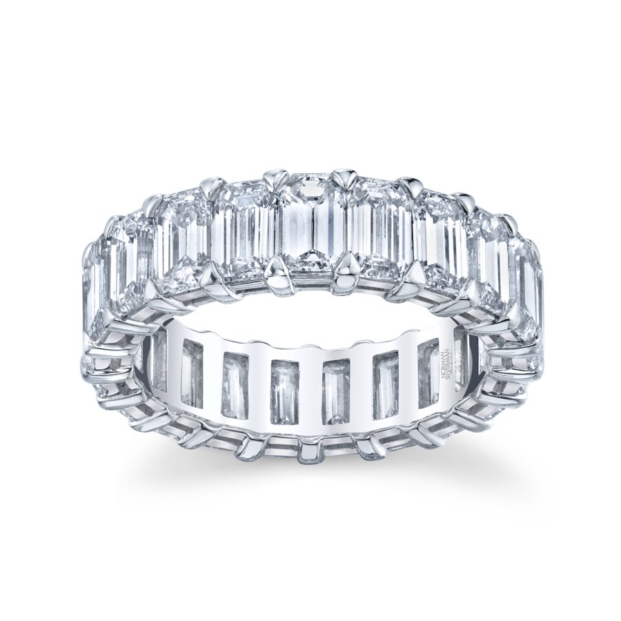 Emerald Cut Platinum Eternity Band - Chapel Hills Jewelry