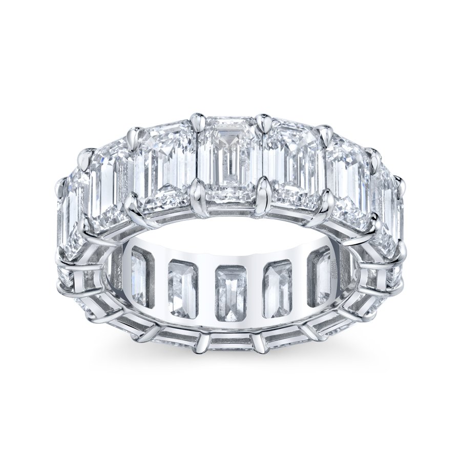 Emerald Cut Platinum Eternity Band - Chapel Hills Jewelry