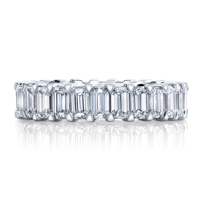 Emerald Cut Platinum Eternity Band - Chapel Hills Jewelry