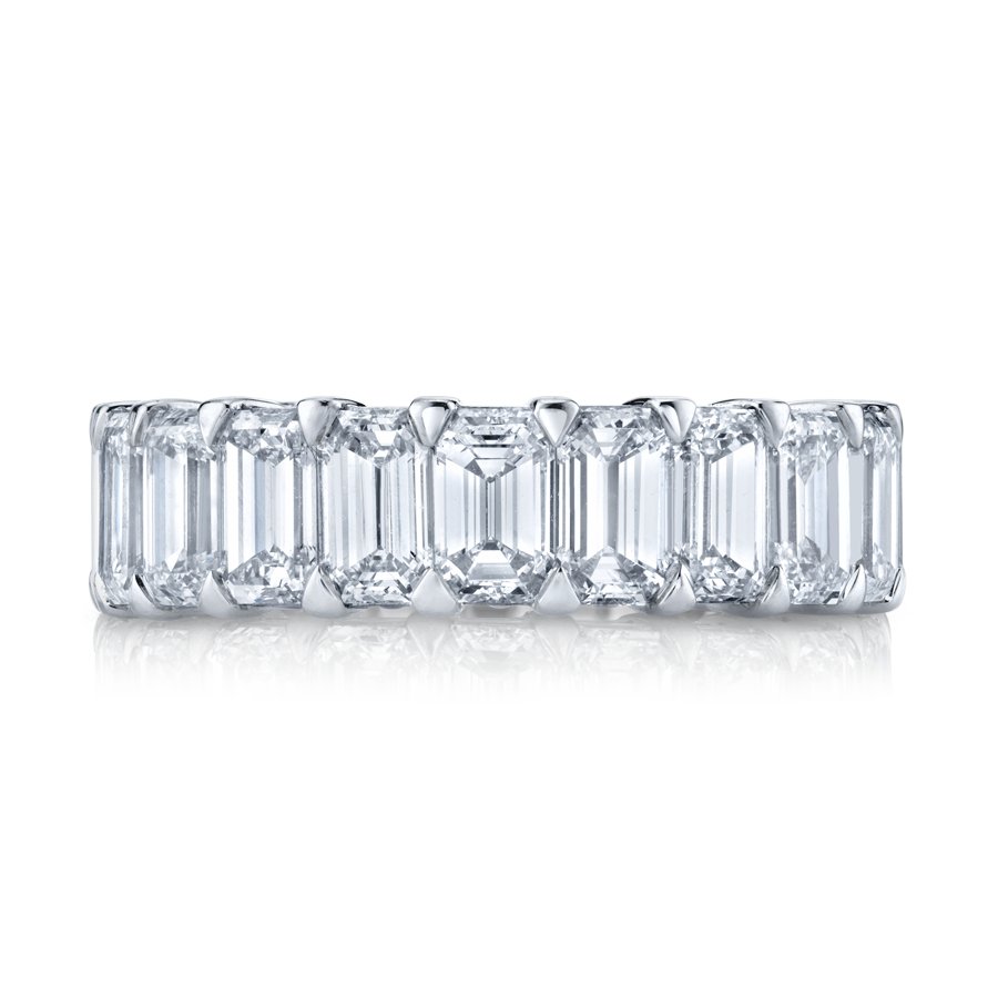 Emerald Cut Platinum Eternity Band - Chapel Hills Jewelry