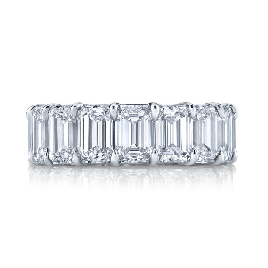 Emerald Cut Platinum Eternity Band - Chapel Hills Jewelry