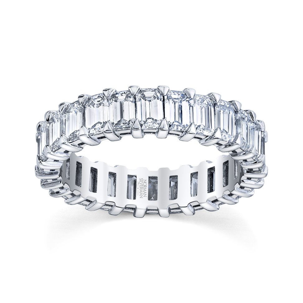 Emerald Cut Platinum Eternity Band - Chapel Hills Jewelry