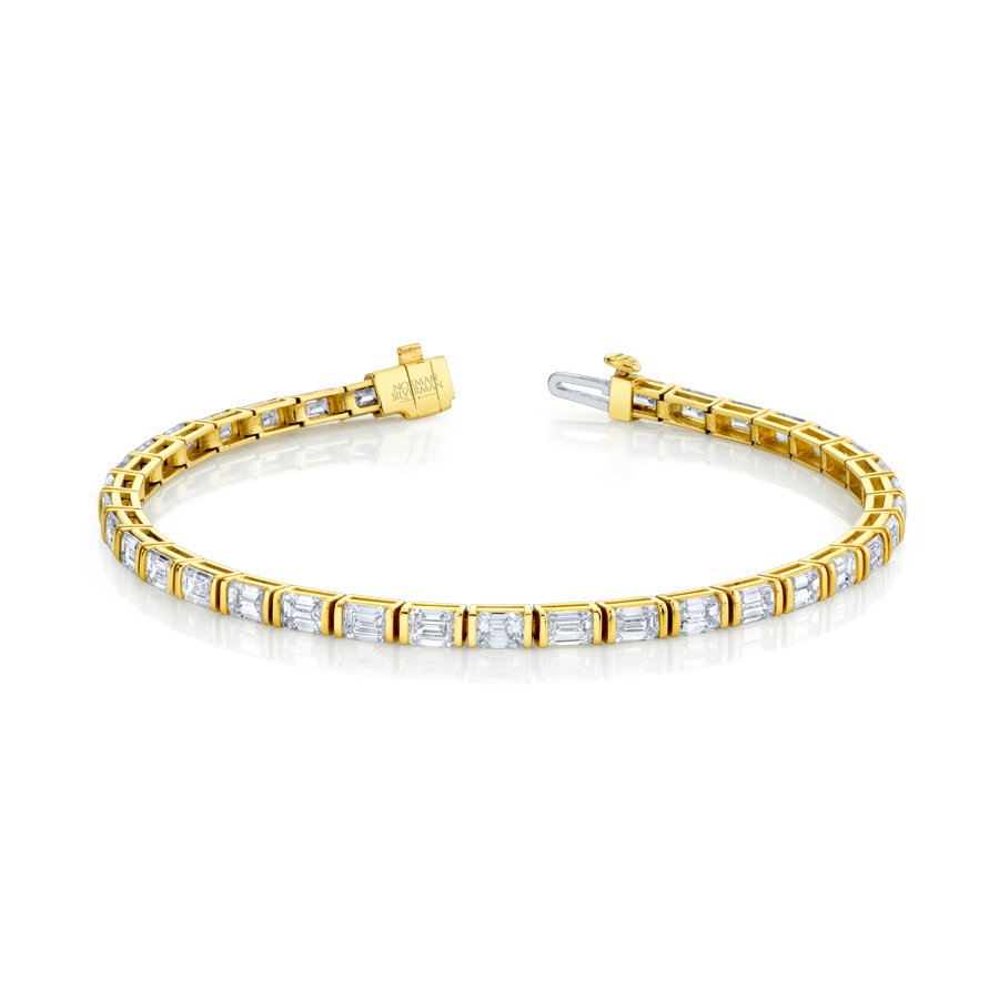 Emerald Cut Straight Line Bracelet - Chapel Hills Jewelry