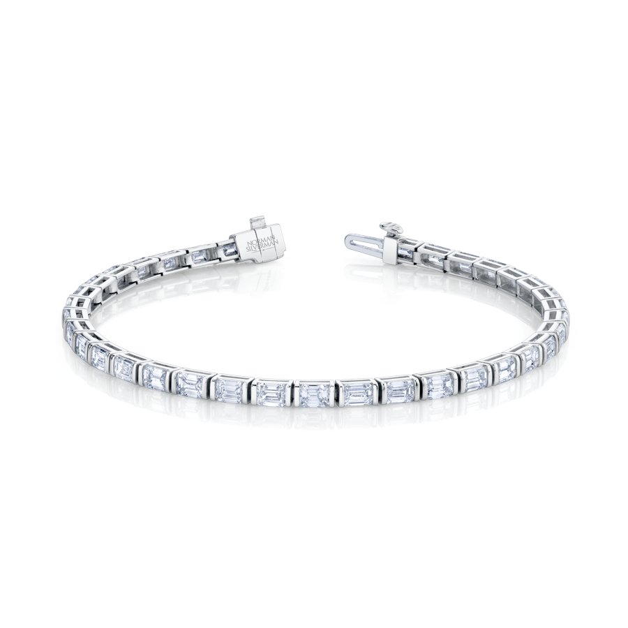 Emerald Cut Straight Line Bracelet - Chapel Hills Jewelry