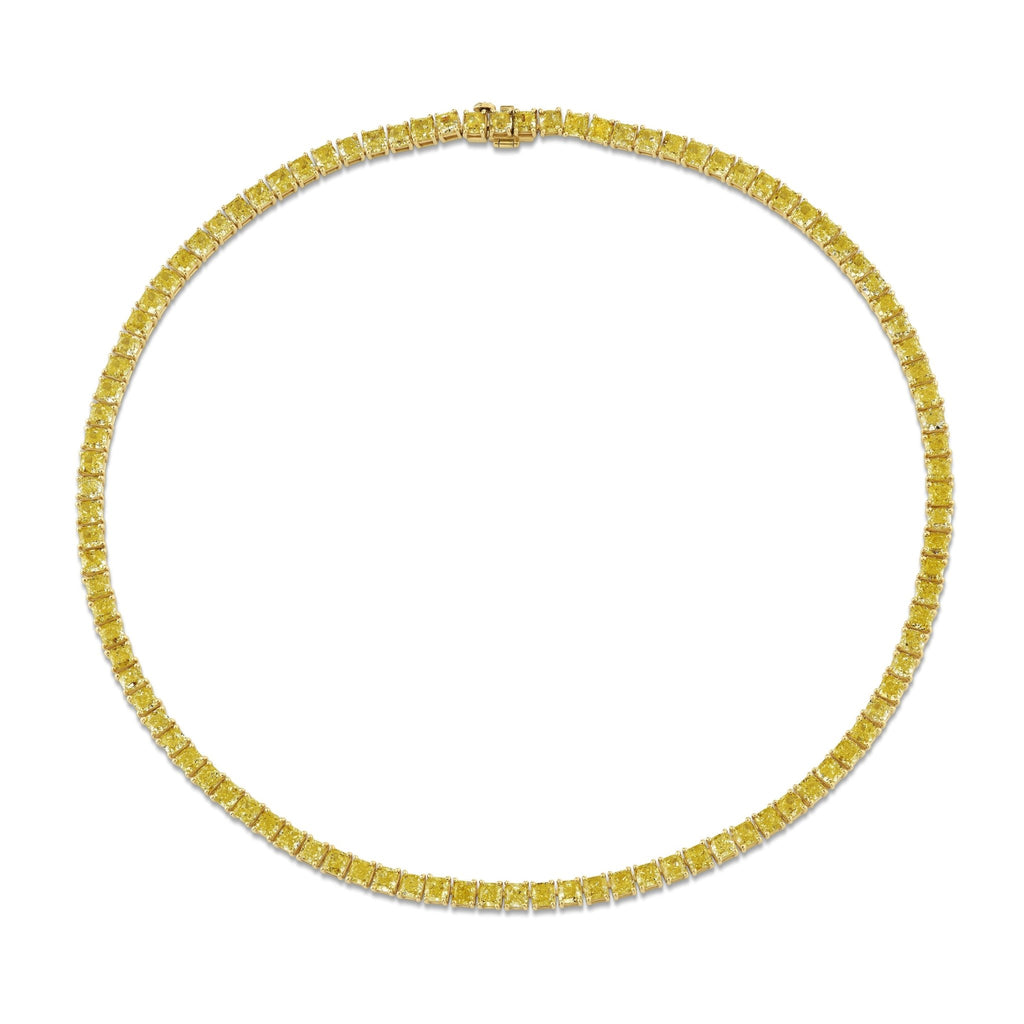 Fancy Intense Yellow Cushion Shape Diamond Necklace - Chapel Hills Jewelry