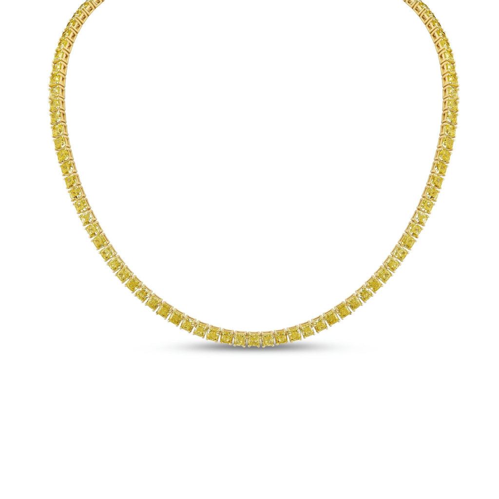 Fancy Intense Yellow Cushion Shape Diamond Necklace - Chapel Hills Jewelry