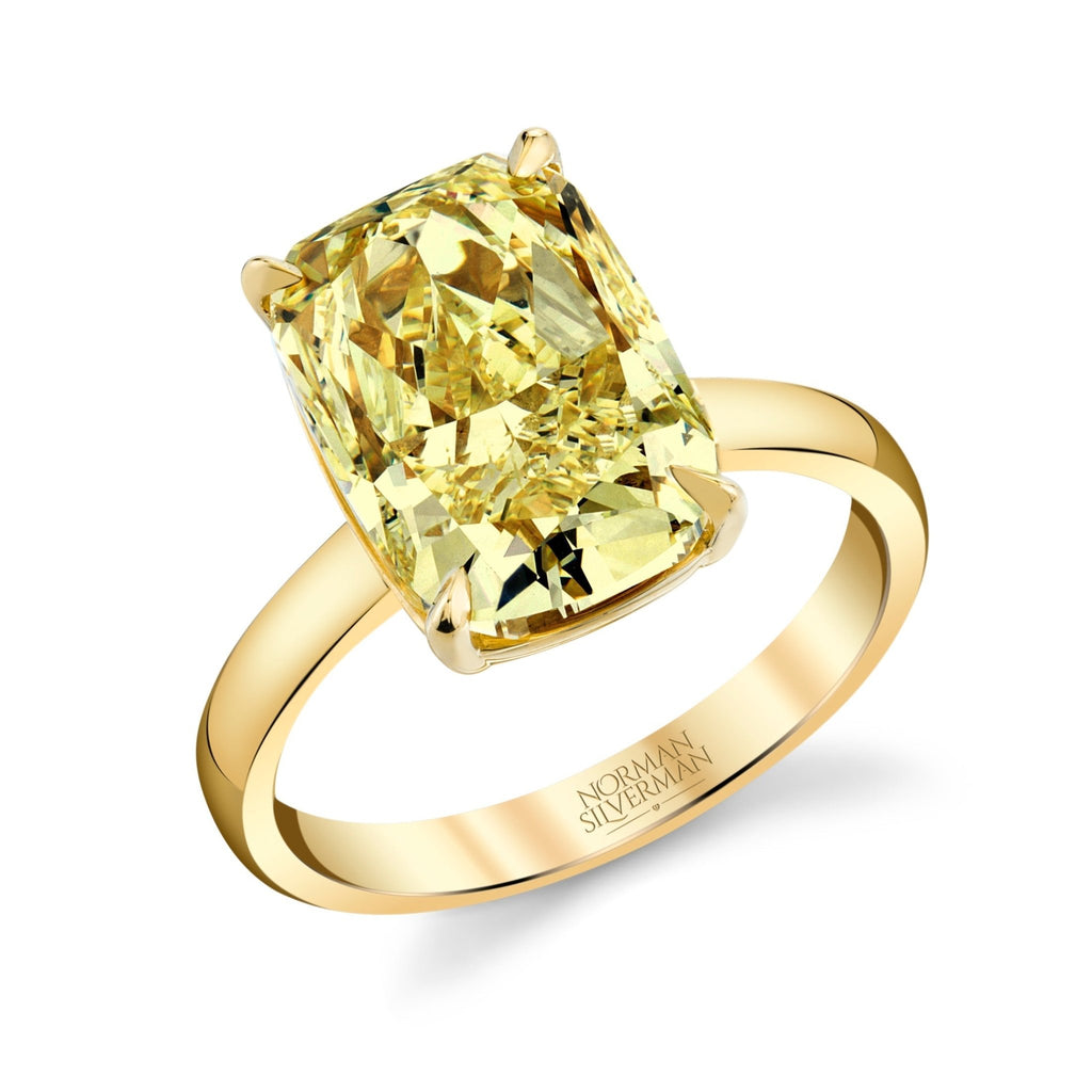 Fancy Light Yellow Cushion Cut Diamond Ring - Chapel Hills Jewelry