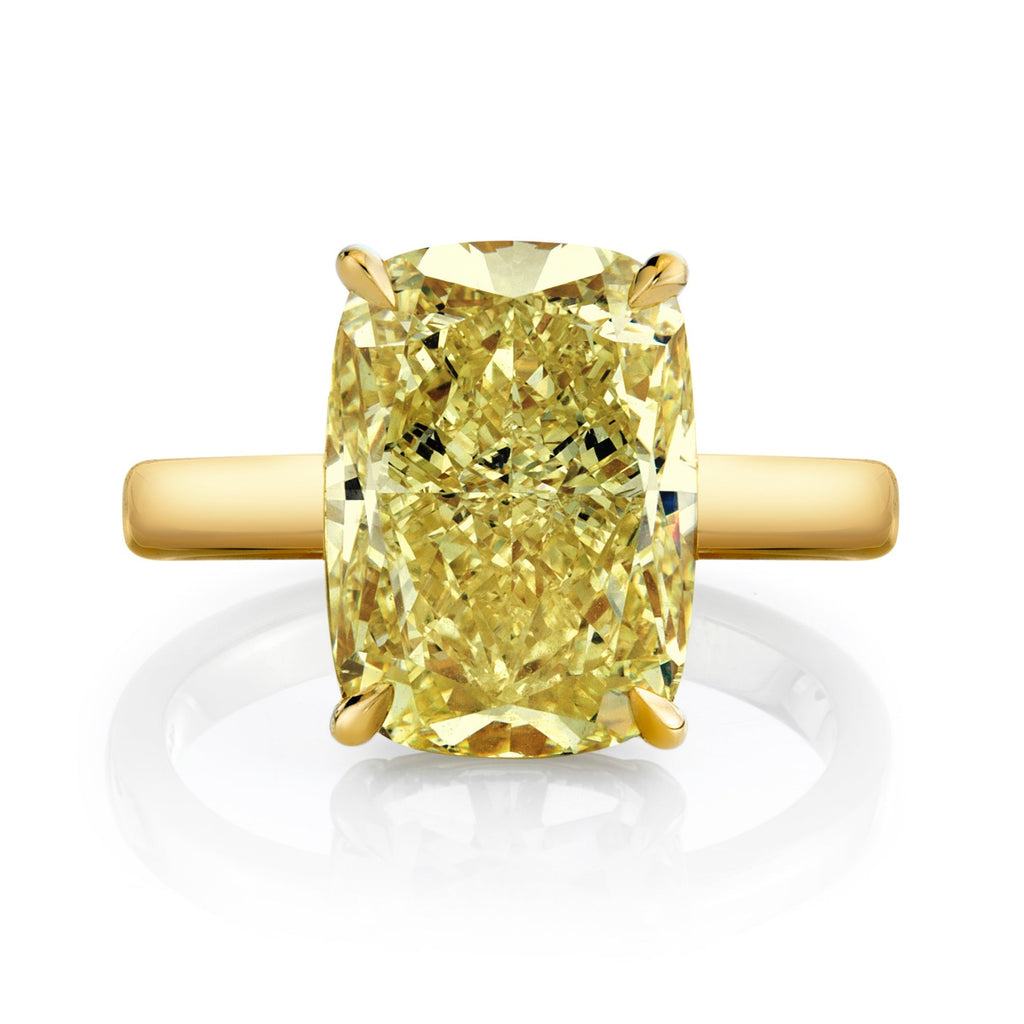 Fancy Light Yellow Cushion Cut Diamond Ring - Chapel Hills Jewelry