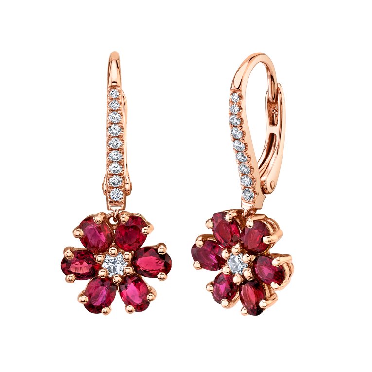 Floret Ruby Drop Earrings - Chapel Hills Jewelry