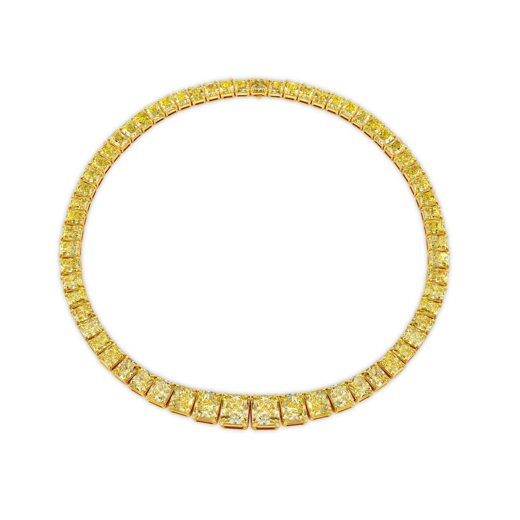 Graduated Fancy Yellow Radiant Cut Diamonds Necklace - Chapel Hills Jewelry