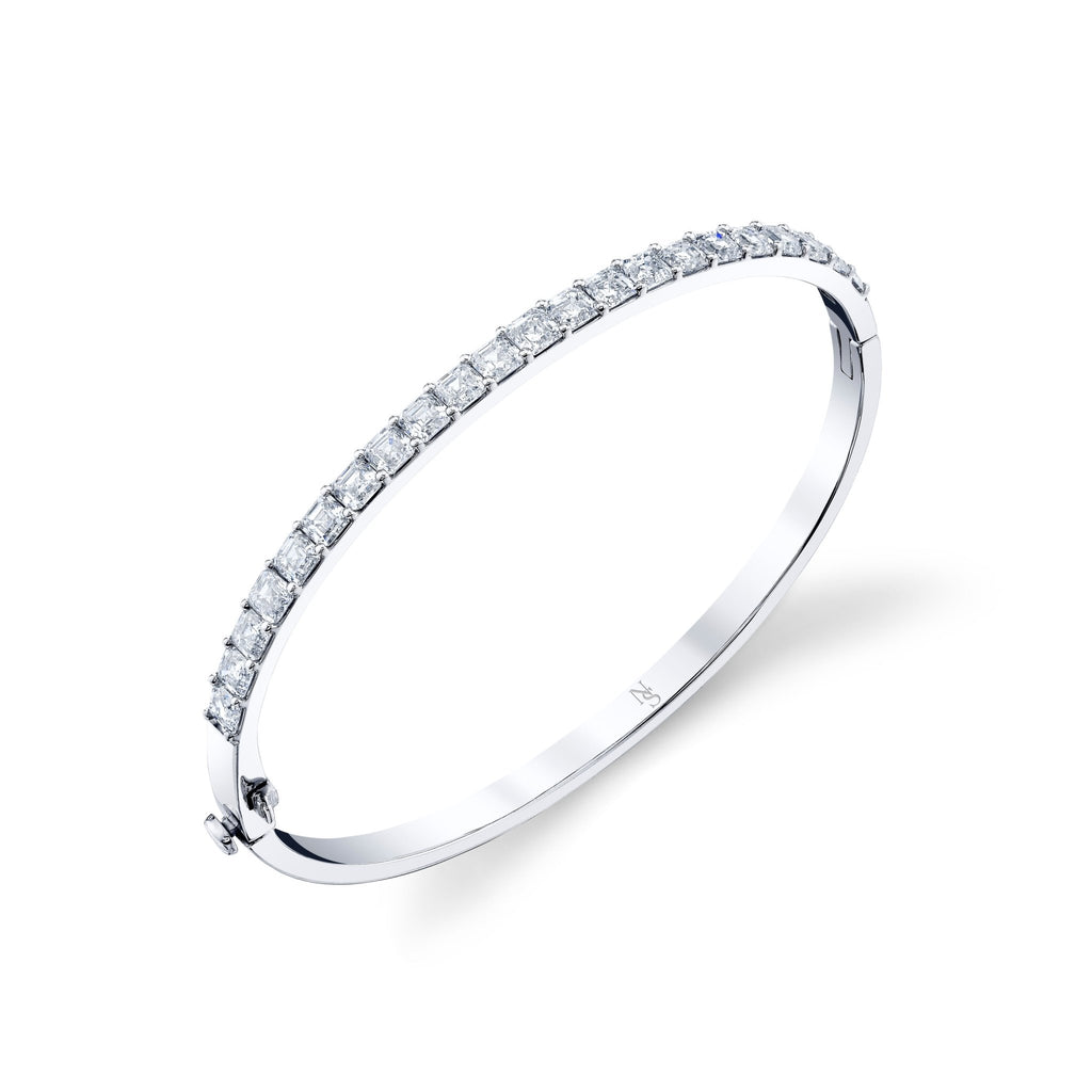 Hinged Bangle with Asscher Cut Diamonds - Chapel Hills Jewelry